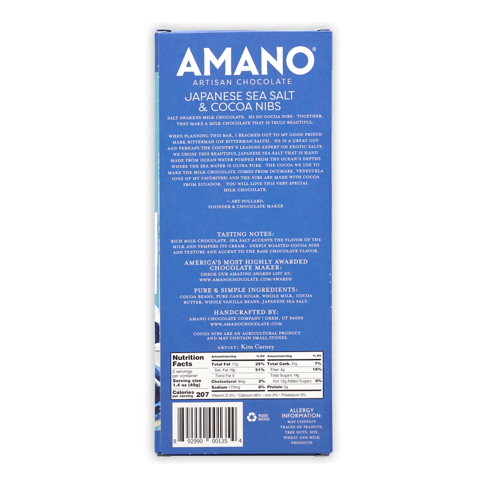 Amano | Milk Chocolate - Japanese Sea Salt & Nibs