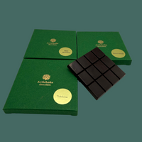 Artichoke Chocolate range from Fiamma Chocolate, three Japanese bean-to-bar chocolates including Tsáchila and Esmeraldas, one bar unwrapped