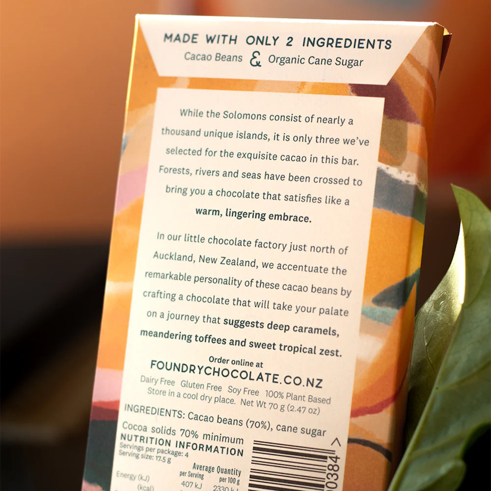 Foundry Chocolate | 70% Dark - Solomon Islands