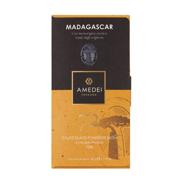fiamma chocolate – amedei madagascar 72% dark chocolate bar – single origin cacao from sambirano valley madagascar
