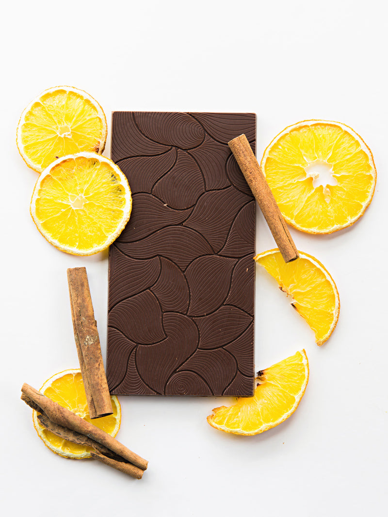 Mirzam Chocolate | 62% Dark Chocolate - Orange & Cinnamon